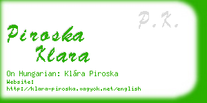 piroska klara business card