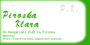 piroska klara business card